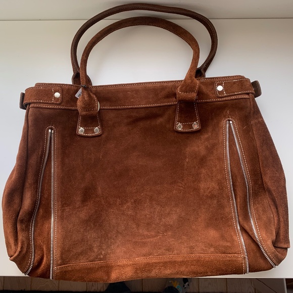 Longchamp Brown Suede Tote Bag - Picture 2 of 6